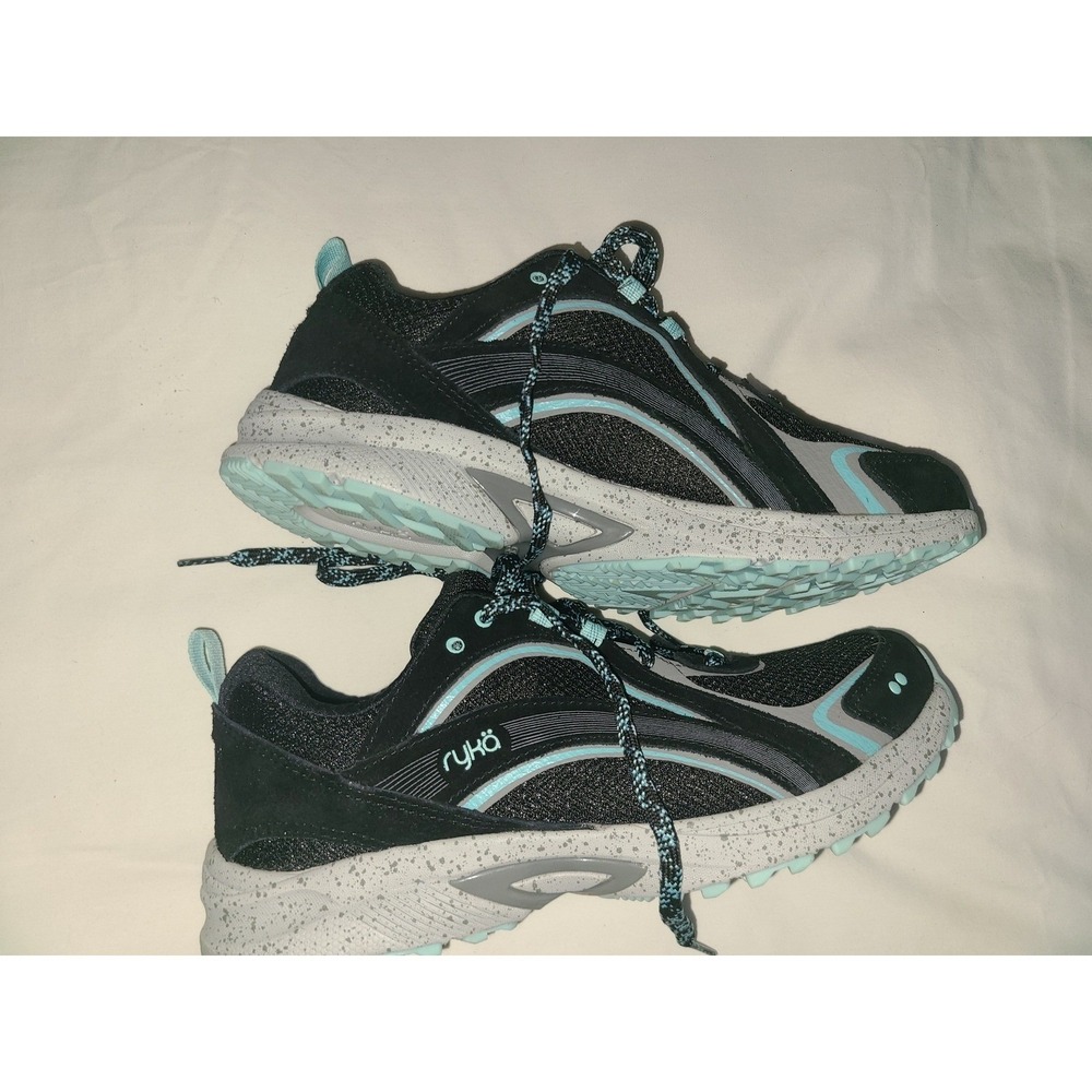 Ryka Sky Walk Trail Womens Walking Shoes Black Teal H3275M1002 Size 9W Wide